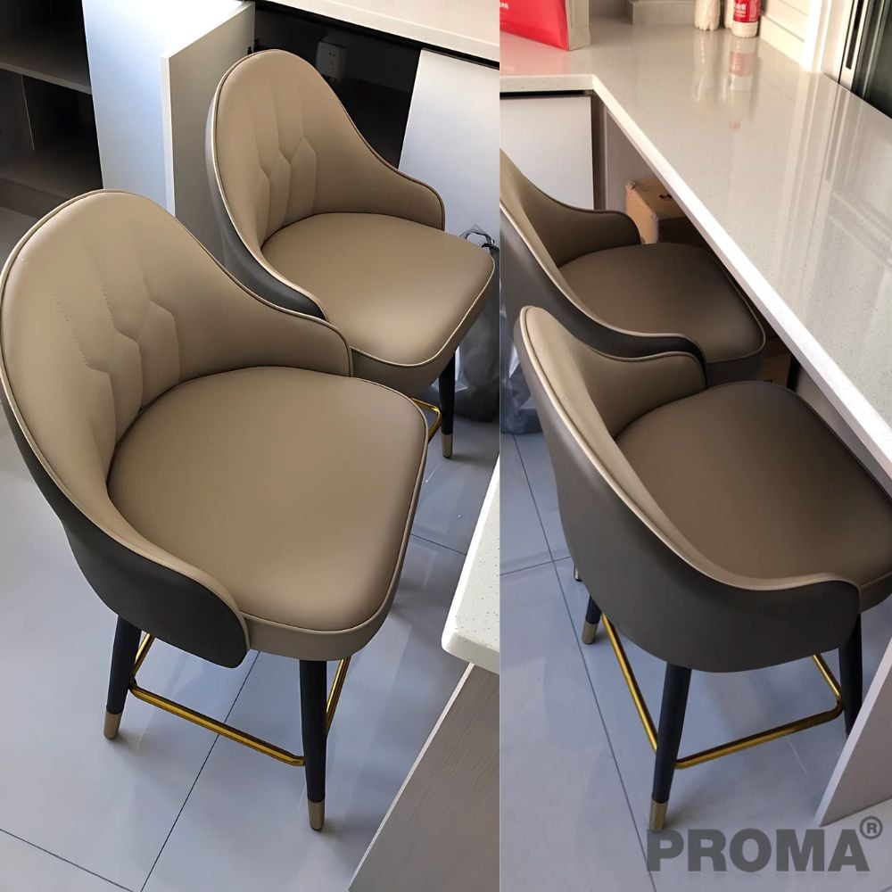 เก้าอี้บาร์ทรงสูง สไตล์โมเดิร์น Proma-C-62 75 ซม. สีเทาเข้ม/ครีม_1